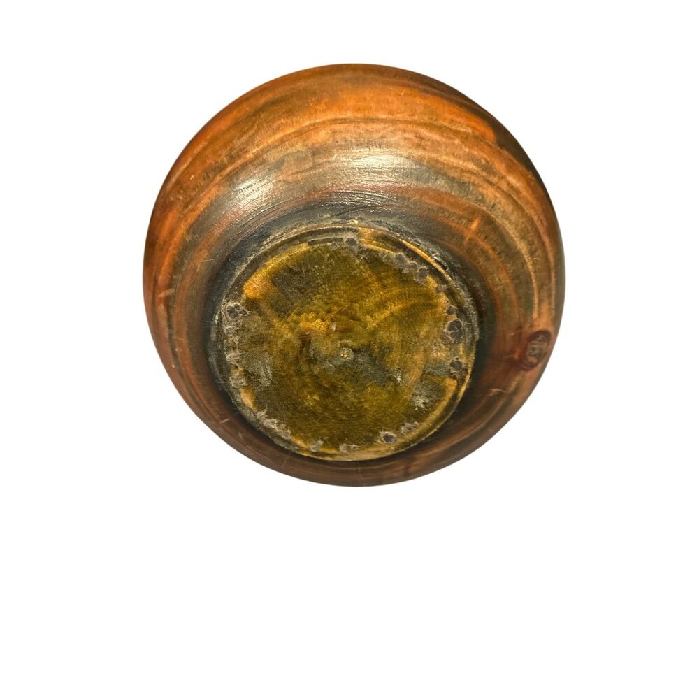 Vintage Handcrafted Wooden Vase With Natural Grain & Rustic Finish - Picture 5 of 9